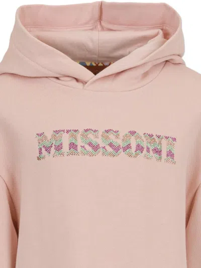 Missoni Hooded Embellished Dress In Pink
