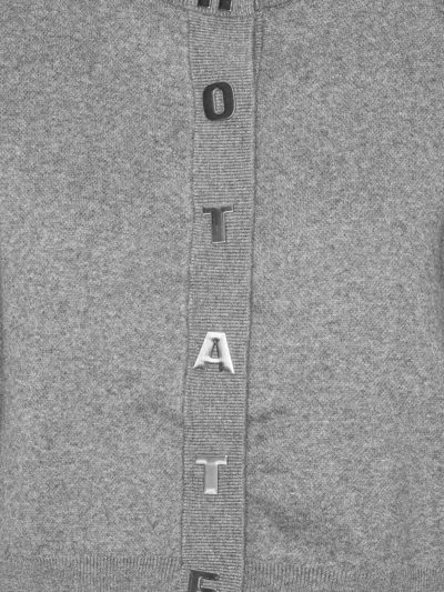 Rotate Birger Christensen Letter Firm Knit Cardigan In Gray