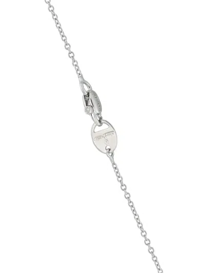 Pre-owned Damiani 18k White Gold Diamond And Onyx Necklace In Silver