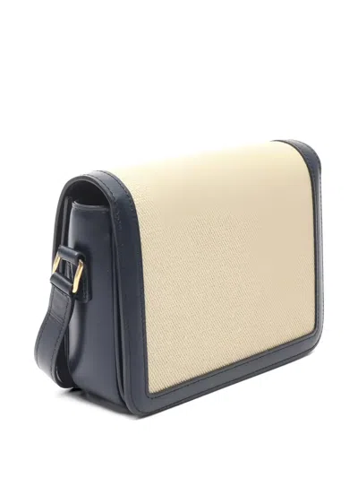 Pre-owned Celine Triomphe Teen Shoulder Bag In Neutral