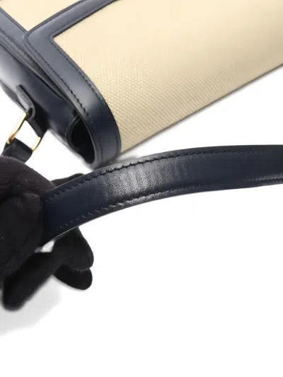 Pre-owned Celine Triomphe Teen Shoulder Bag In Neutral