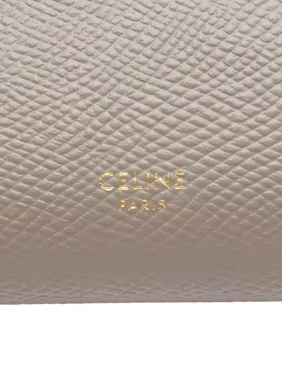 Pre-owned Celine 2020s Tri-fold Leather Wallet In Gray