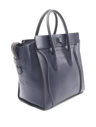 Pre-owned Celine 00s Mini Luggage Leather Handbag In Blue