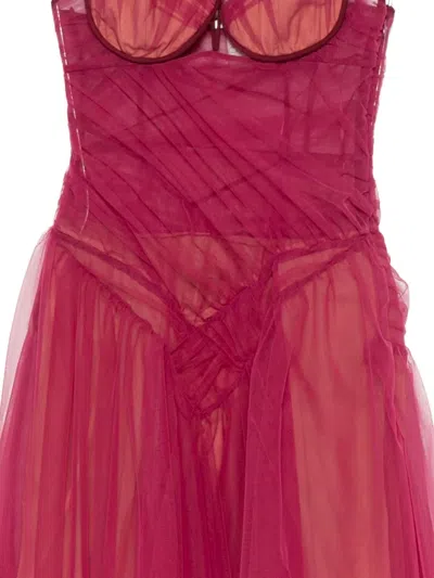 Nensi Dojaka Asymmetric Draped Mini Dress In Pink