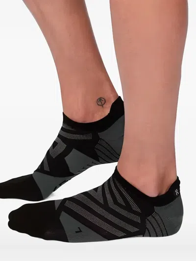 On Geometric-panel Socks In Black