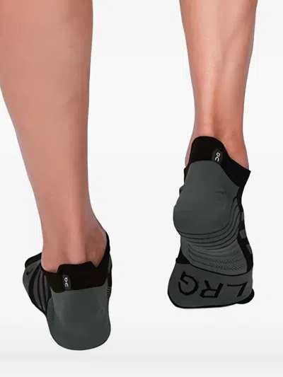 On Geometric-panel Socks In Black