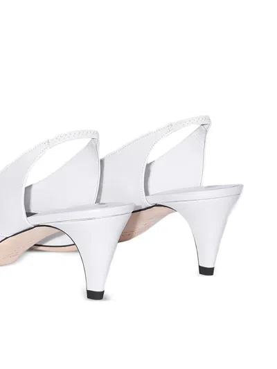 By Far Cut-out Slingback Loafers In White