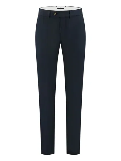 Aurélien Stretch-cotton Trousers In Blue