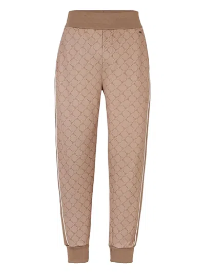 Joop Talib Patterned Side-stripe Track Pants In Brown