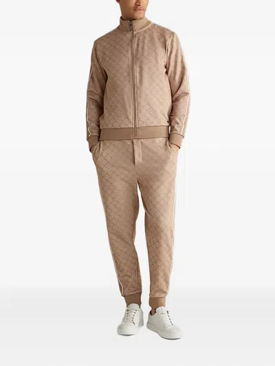 Joop Talib Patterned Side-stripe Track Pants In Brown