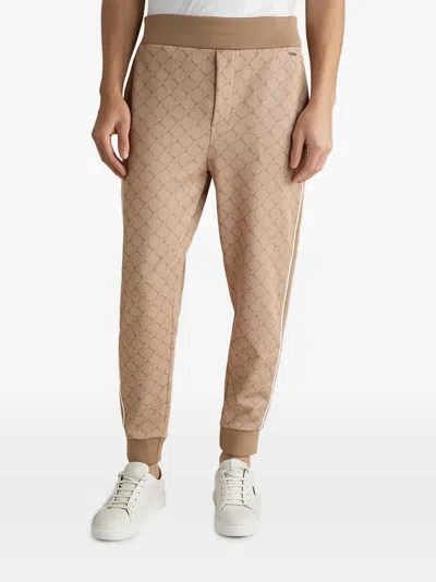 Joop Talib Patterned Side-stripe Track Pants In Brown