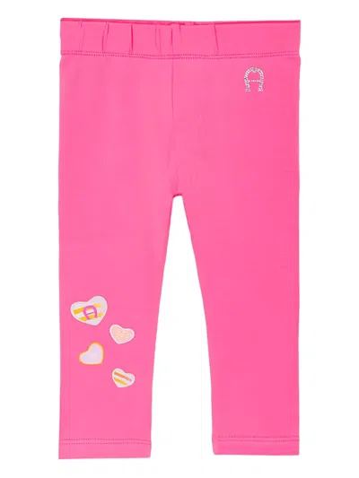 Aigner Heart-logo Leggings In Pink