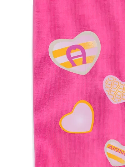 Aigner Heart-logo Leggings In Pink