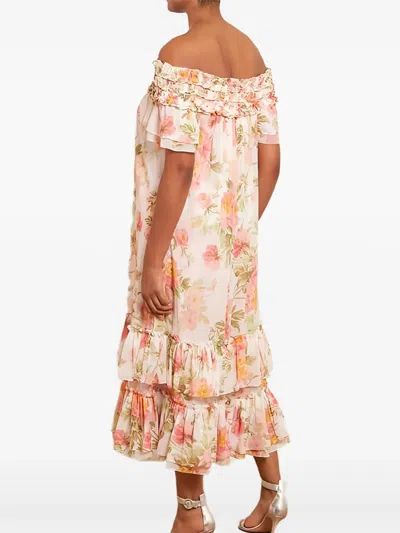 Needle & Thread Peony Promise Chiffon Off-shoulder Dress In Multi
