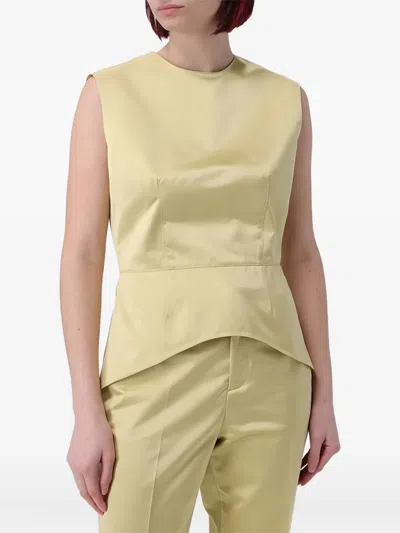 Fabiana Filippi The Lotus Leaf Hem Blouse In Yellow