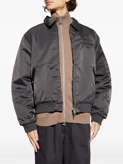 Puma X Represent Logo-embroidered Bomber Jacket In Brown