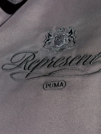 Puma X Represent Logo-embroidered Bomber Jacket In Brown