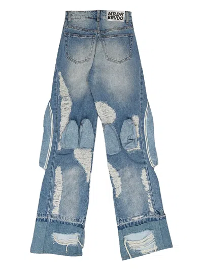 Who Decides War Multi-pocket Distressed Jeans In Blue