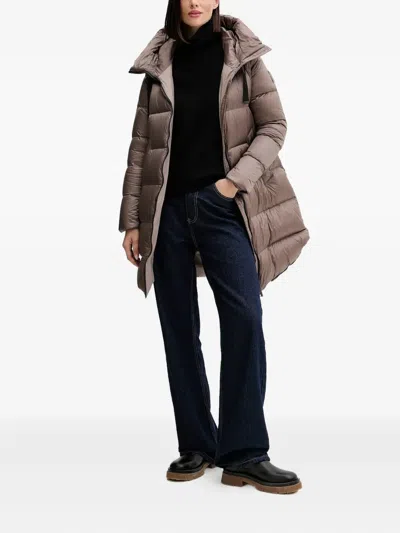 Bomboogie Geneva Hooded Padded Coat In Brown