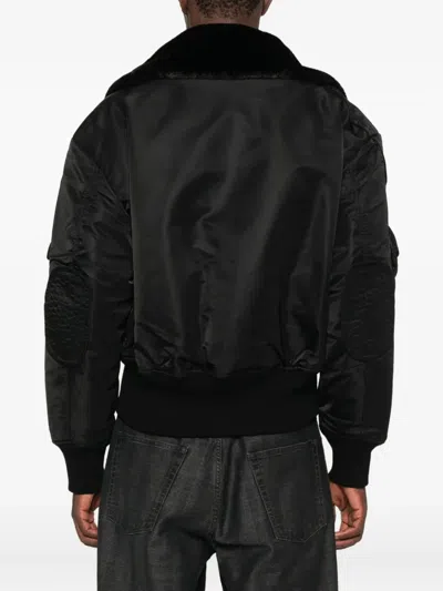 Feng Chen Wang Fur-collar Multi-pocket Jacket In Black