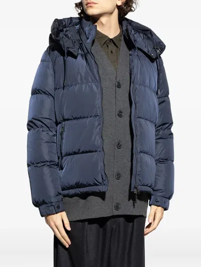 Add Hooded Puffer Jacket In Blue