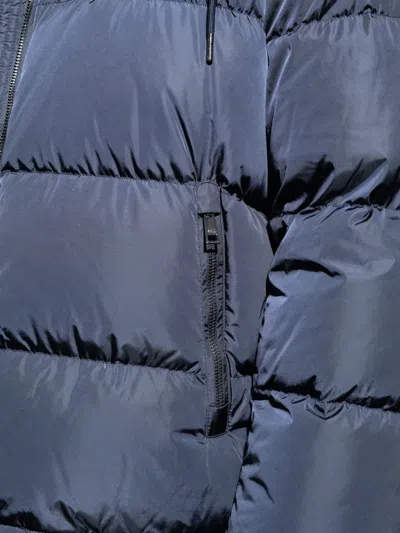 Add Hooded Puffer Jacket In Blue