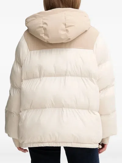 Bomboogie Nagoja Hooded Panelled Jacket In Neutral