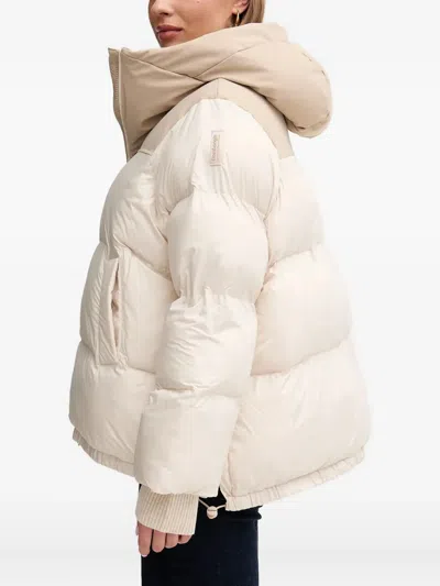 Bomboogie Nagoja Hooded Panelled Jacket In Neutral