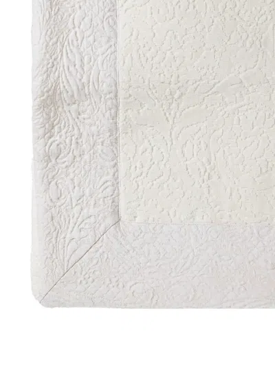 Versace Barroco Embossed Pattern Bath Matt Rug In White