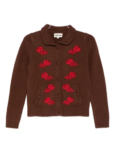 Shushu-tong Bead-embellished Wool Cardigan In Brown