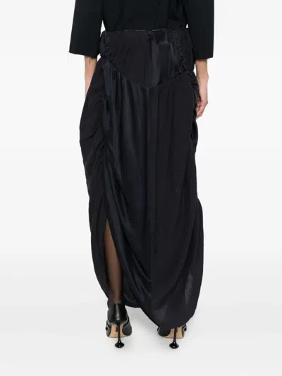 Ziggy Chen Ruched Midi Skirt In Black