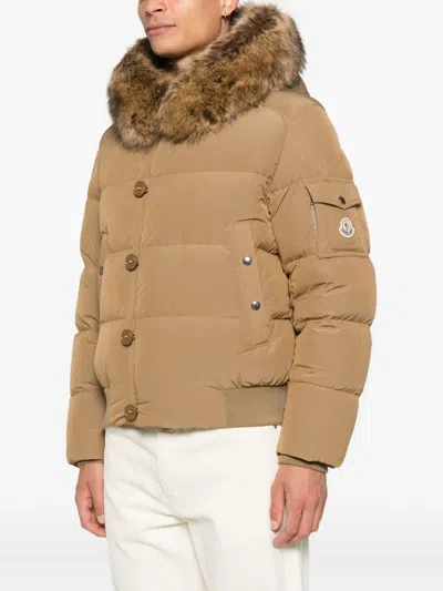 Moncler Down Luynes Puffer Jacket In Brown