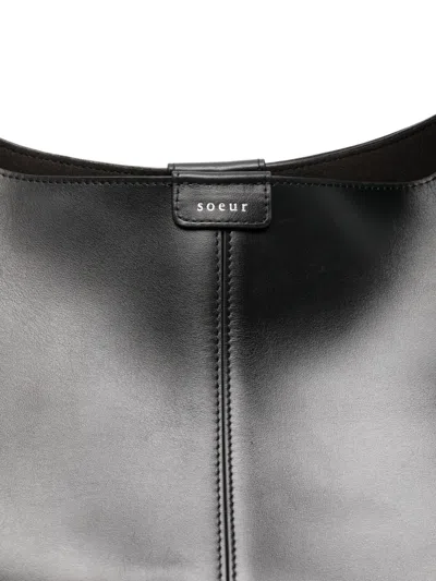 Soeur Adjustable Shoulder Strap Shoulder Bag In Black