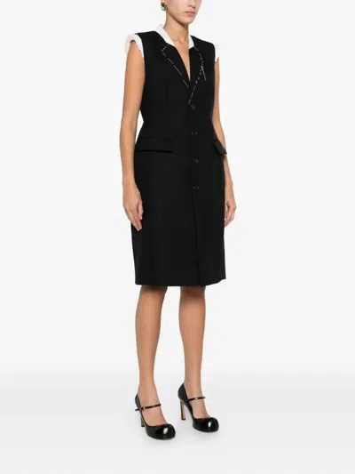 Moschino Stylish Sleeveless Dress Featuring Flap Pockets In Black