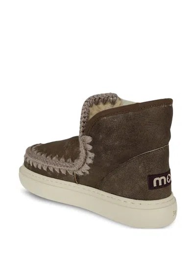 Mou New Eskimo Leather Booties In Brown