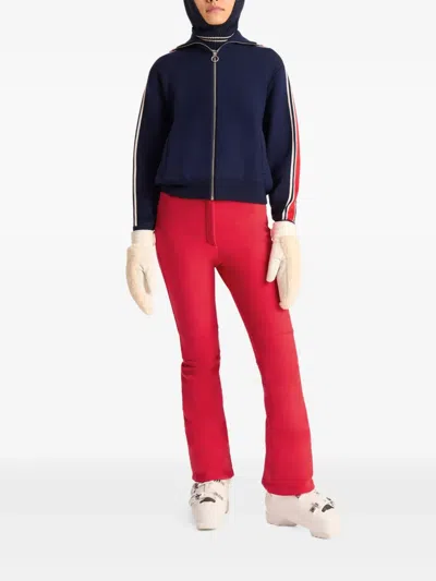 条纹细节拉链开衫