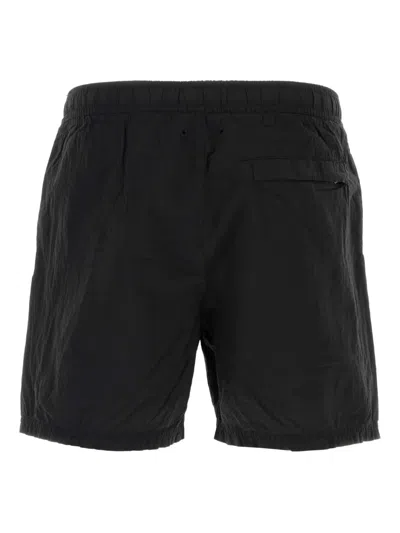 Stone Island Slim Fit Swim Trunks With Compass Patch In Black