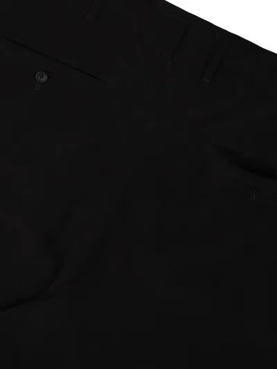 Yohji Yamamoto Black Wool Gabardine R Coin Pocket Trousers In Black