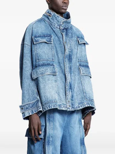 Hed Mayner Flap-pockets Denim Jacket In Blue