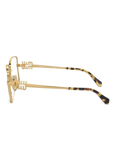 Miu Miu Square-frame Glasses In Gold