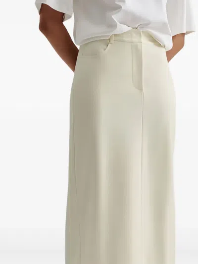 Malina Asta Back-slit Midi Skirt In Neutral