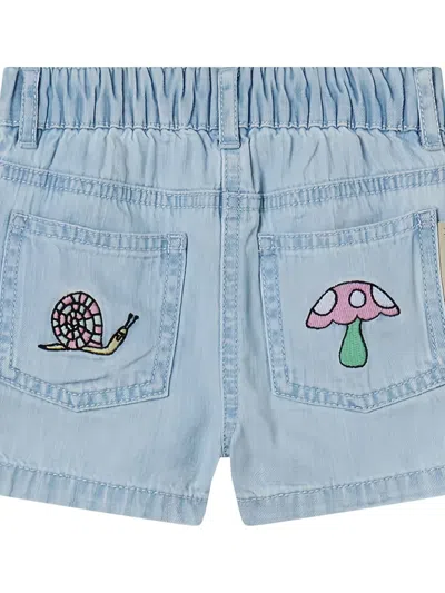 Stella Mccartney Woodland Friends Denim Shorts In Blue