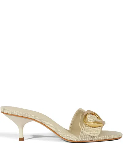 Schutz 55mm Olga Buckle Heeled Sandals In Metallic