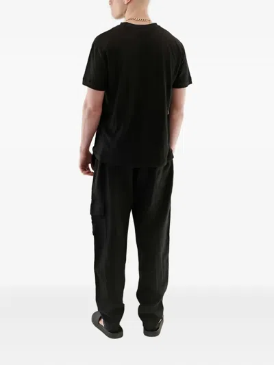 Homies Marbella Drawstring Cargo-pocket Trousers In Black
