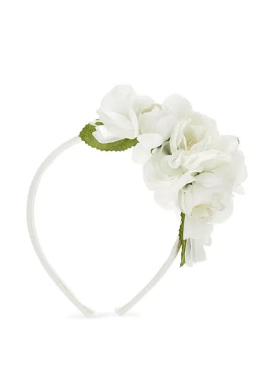 Monnalisa Floral Head Band In White