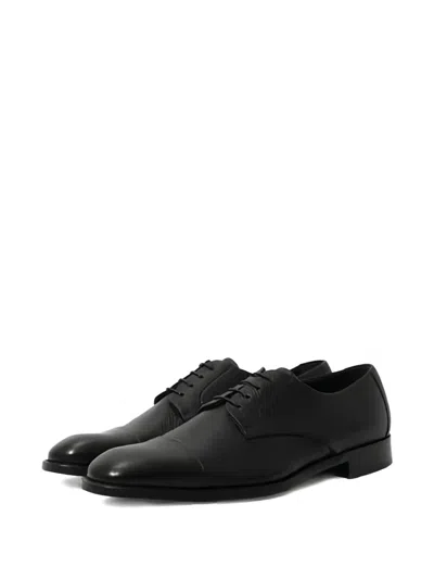 Canali Lace-up Leather Shoes In Black