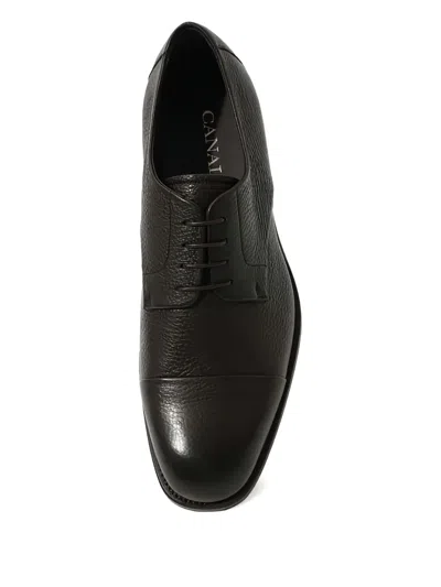 Canali Lace-up Leather Shoes In Black