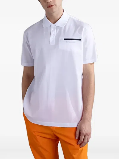 Paul & Shark Pocket Knitted Polo Shirt In White
