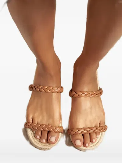 Manebi Braided-bands Sandals In Brown