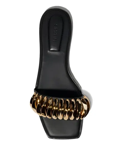 Simkhai Ripple Flat Sandals In Black